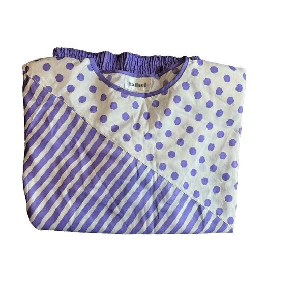 VTG 80s RAFAEL Lightweight Poly 3/4 Sleeve Shoulder Pad Top Blouse Colorful L - Picture 15 of 16